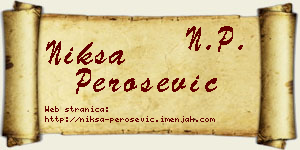Nikša Perošević vizit kartica